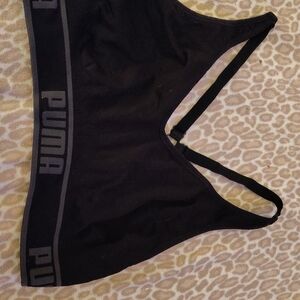 Women's Black and Gray Puma Athletic/Sports Bra For Sale!